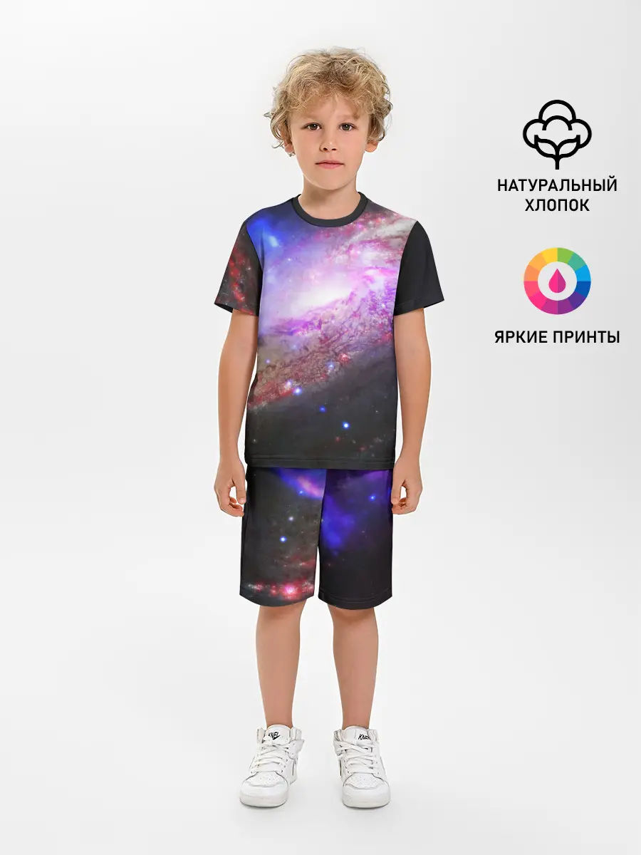 Детская пижама с шортами / Космическая спираль