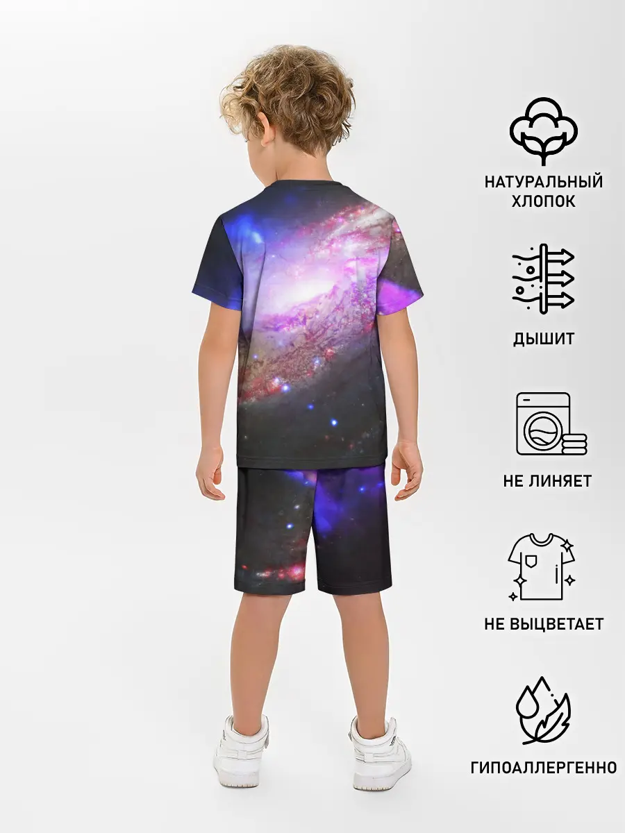 Детская пижама с шортами / Космическая спираль