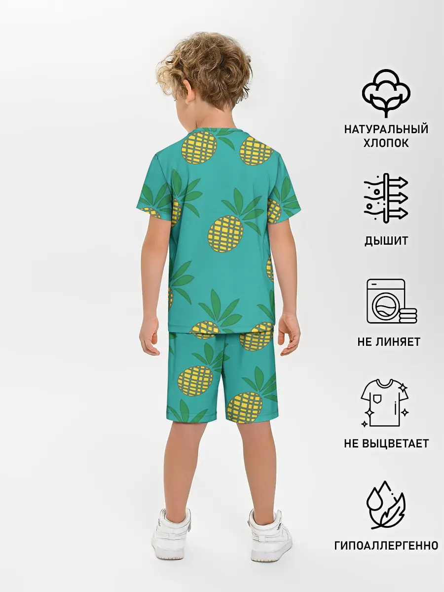Детская пижама с шортами / Ананасы