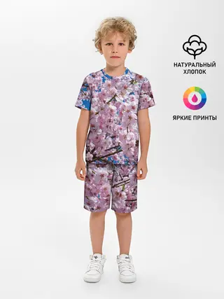 Детская пижама с шортами / Цветущая Сакура