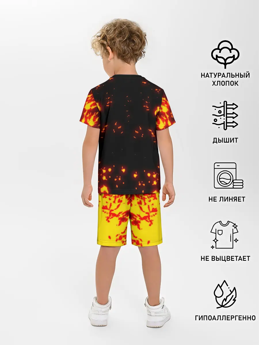 Детская пижама с шортами / BITCOIN / БИТКОИН / ОГОНЬ