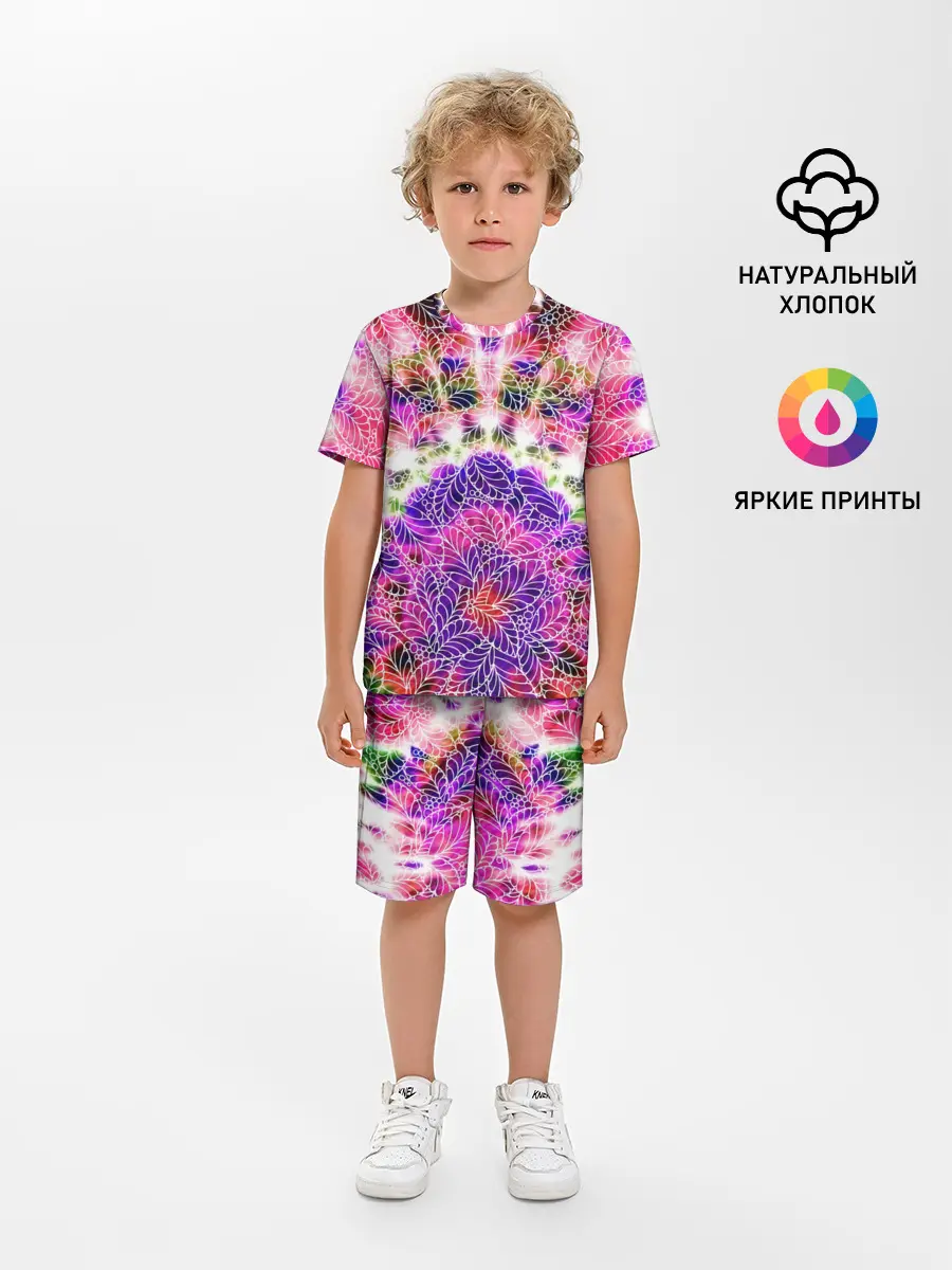 Детская пижама с шортами / Тай-дай