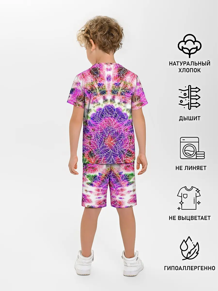 Детская пижама с шортами / Тай-дай