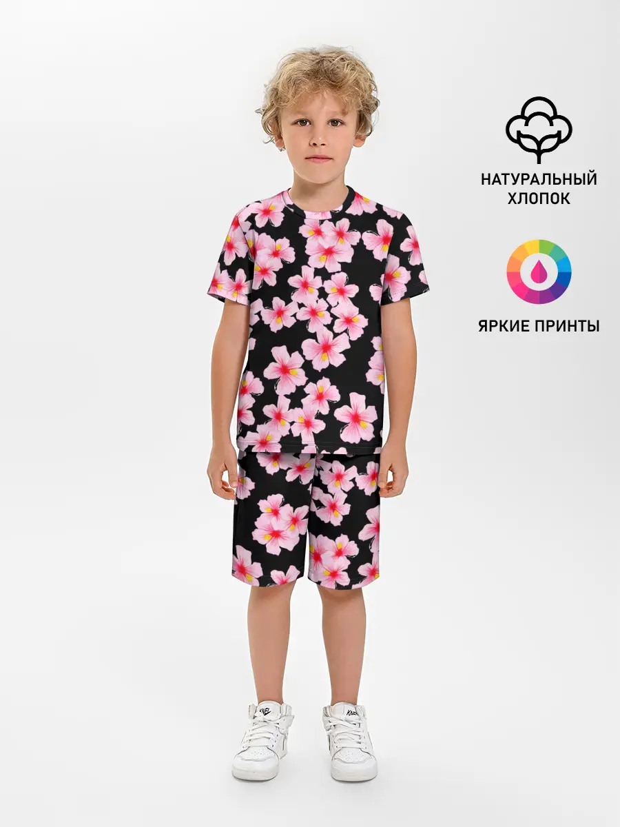 Детская пижама с шортами / Цветы желаний