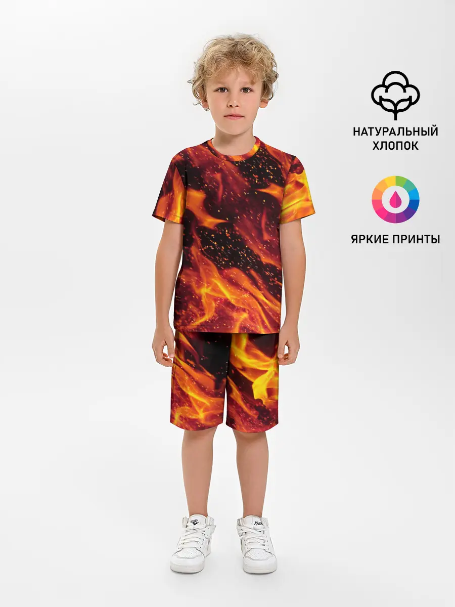 Детская пижама с шортами / ЯЗЫКИ ПЛАМЕНИ