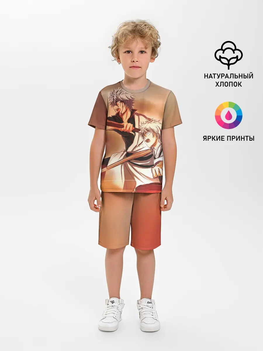 Детская пижама с шортами / гинтоки саката самурай