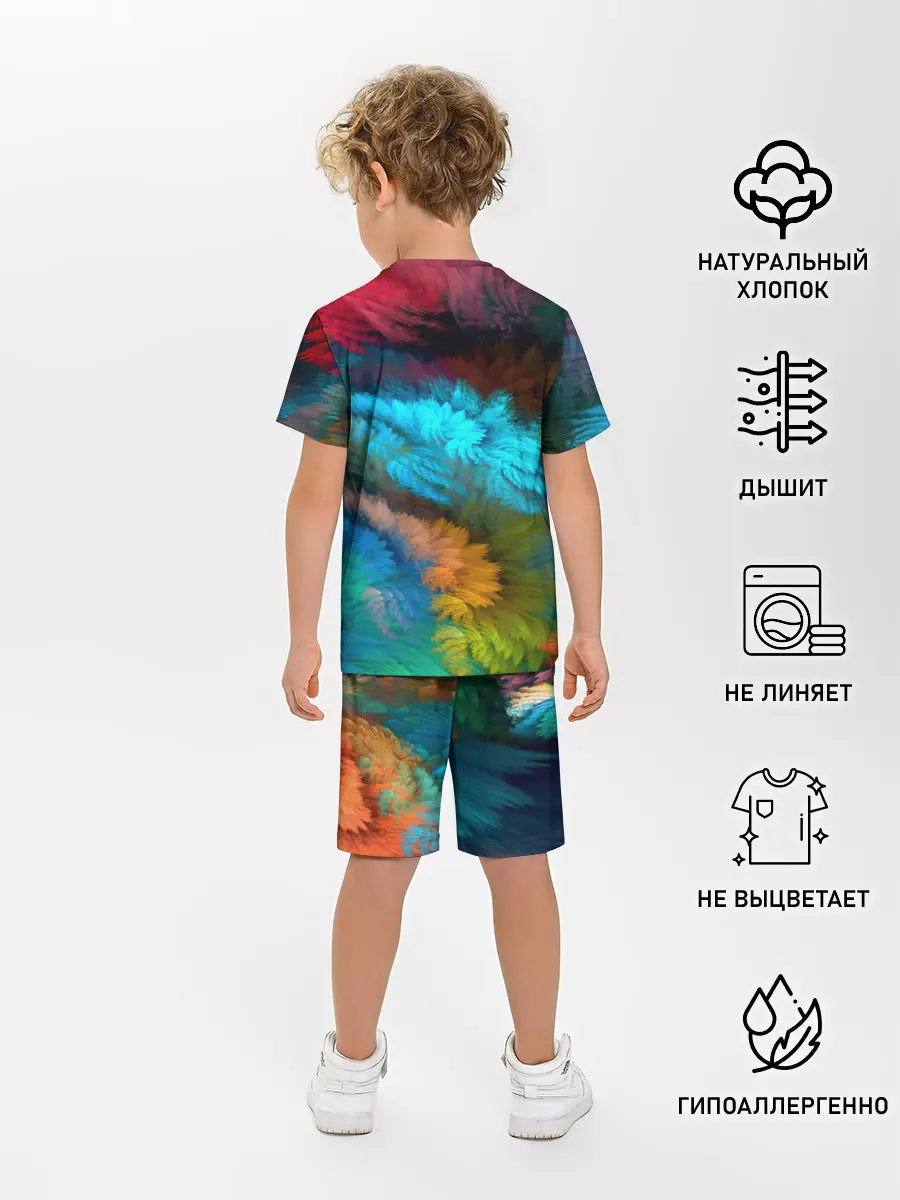 Детская пижама с шортами / Цветной дестрой