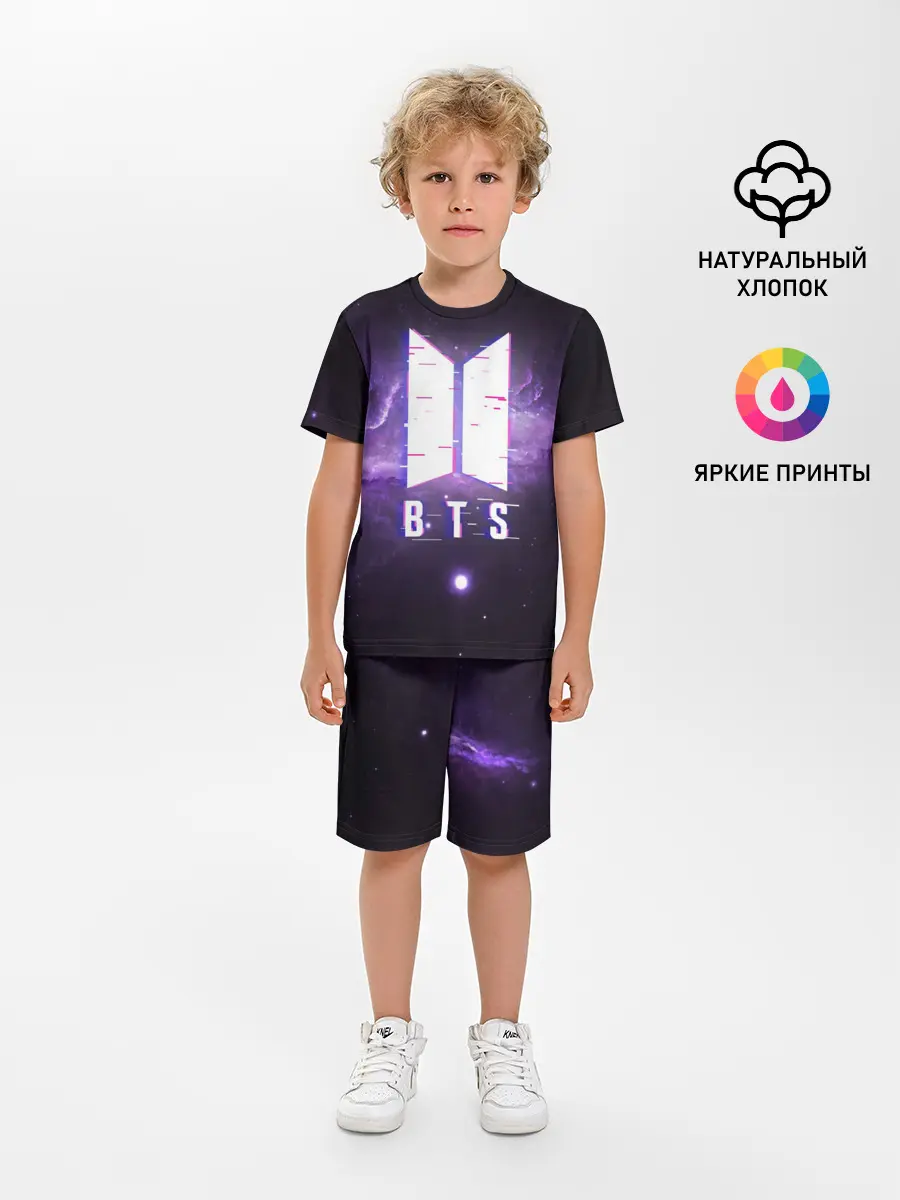 Детская пижама с шортами / BTS SPACЕ 3D / БТС КОСМОС
