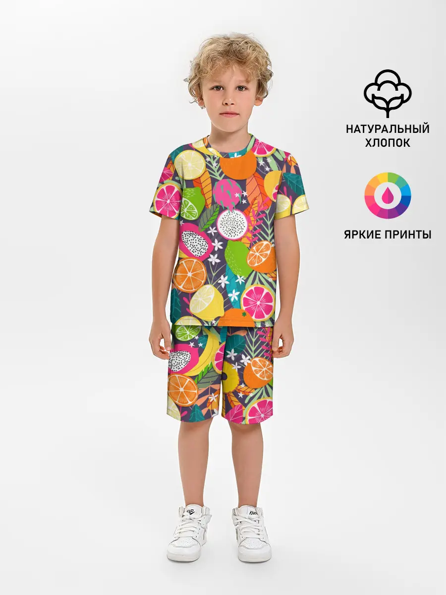 Детская пижама с шортами / Фрукты