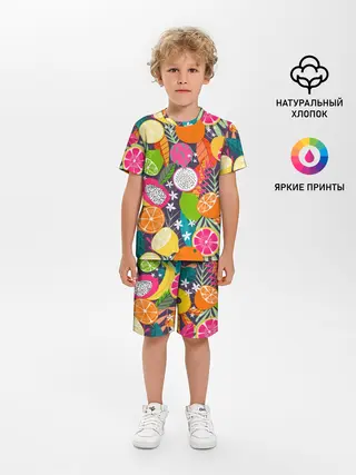 Детская пижама с шортами / Фрукты