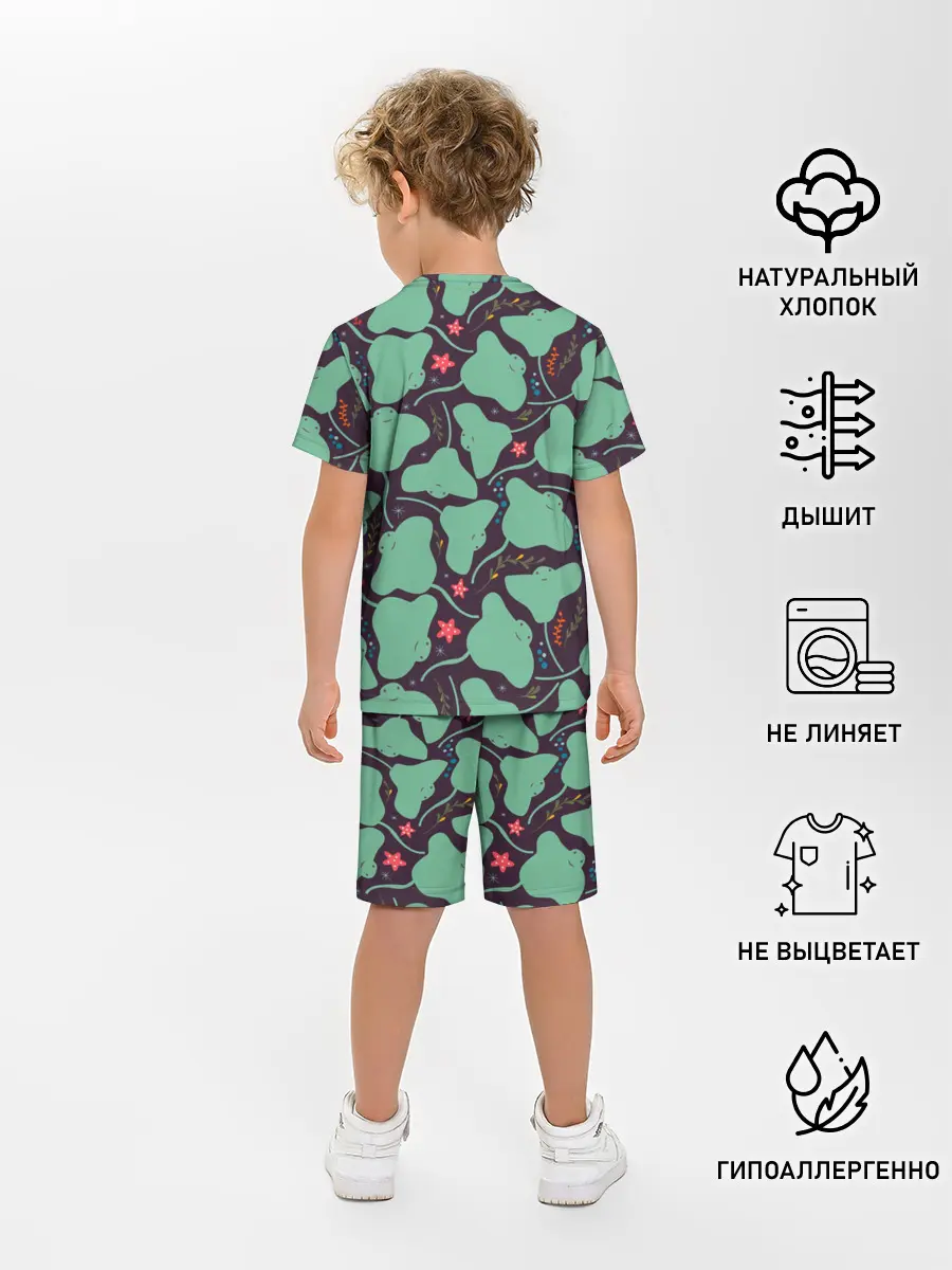 Детская пижама с шортами / Скаты