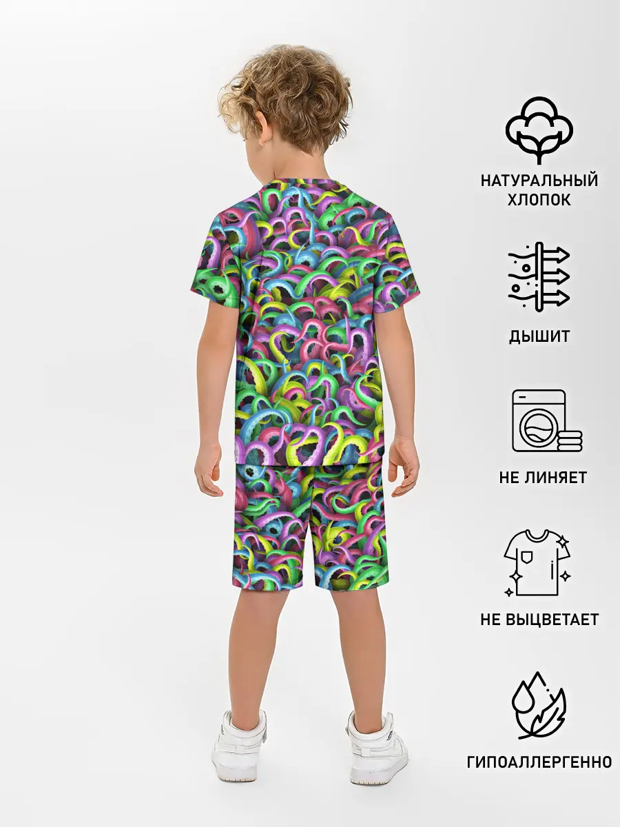 Детская пижама с шортами / Психоделические щупальца