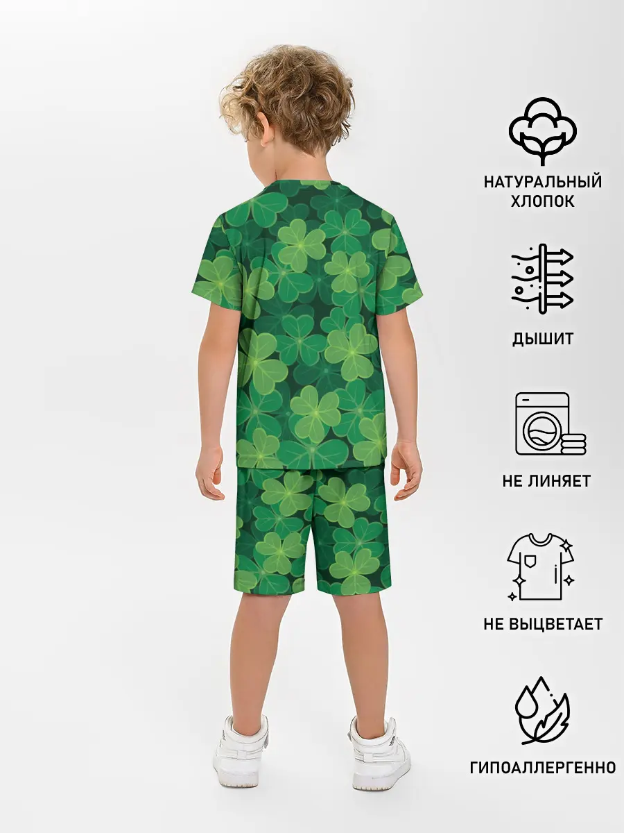 Детская пижама с шортами / Ирландский клевер
