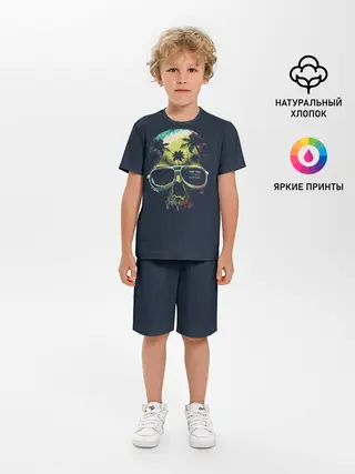 Детская пижама с шортами / Череп в тропиках