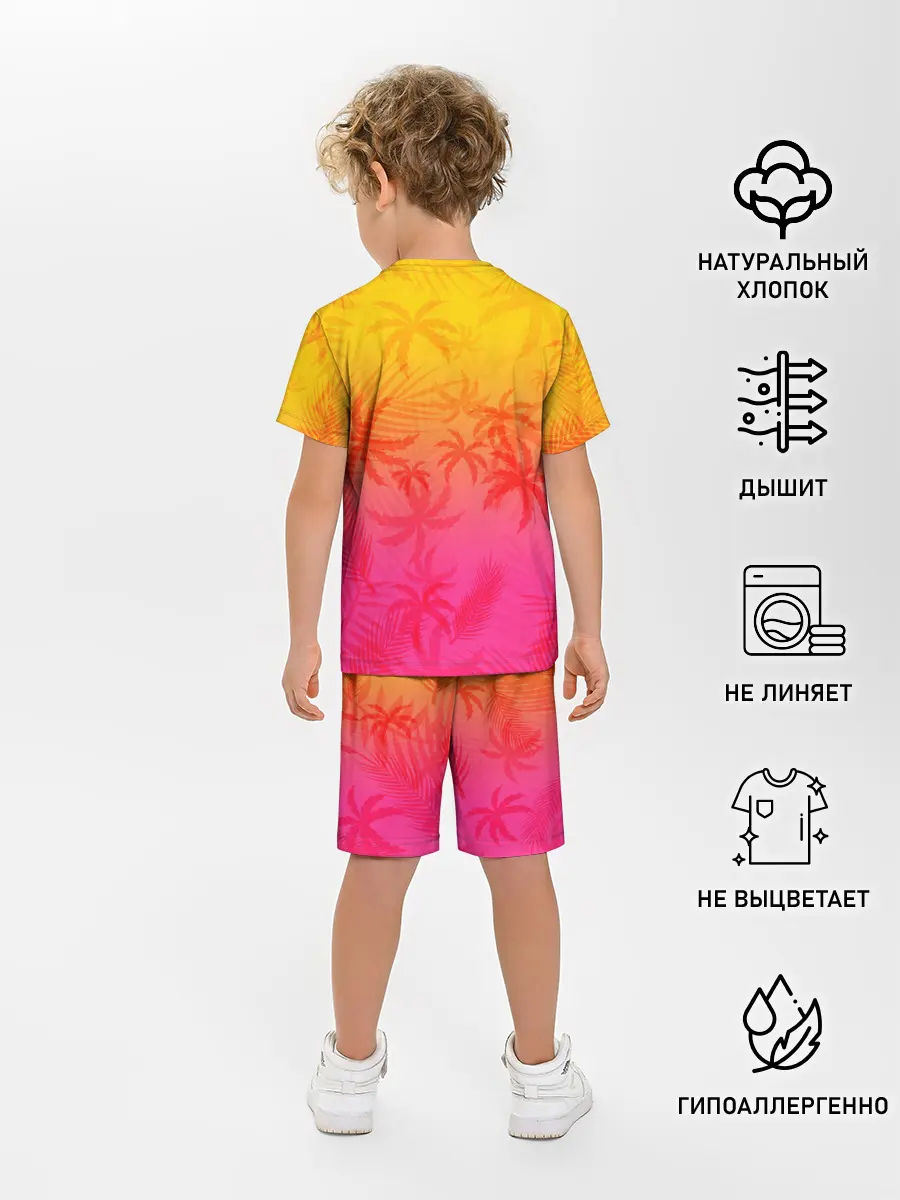 Детская пижама с шортами / РЕТРО ПАЛЬМЫ