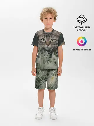 Детская пижама с шортами / Кошка