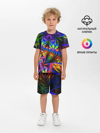 Детская пижама с шортами / ФРАКТАЛЬНЫЙ НЕОН
