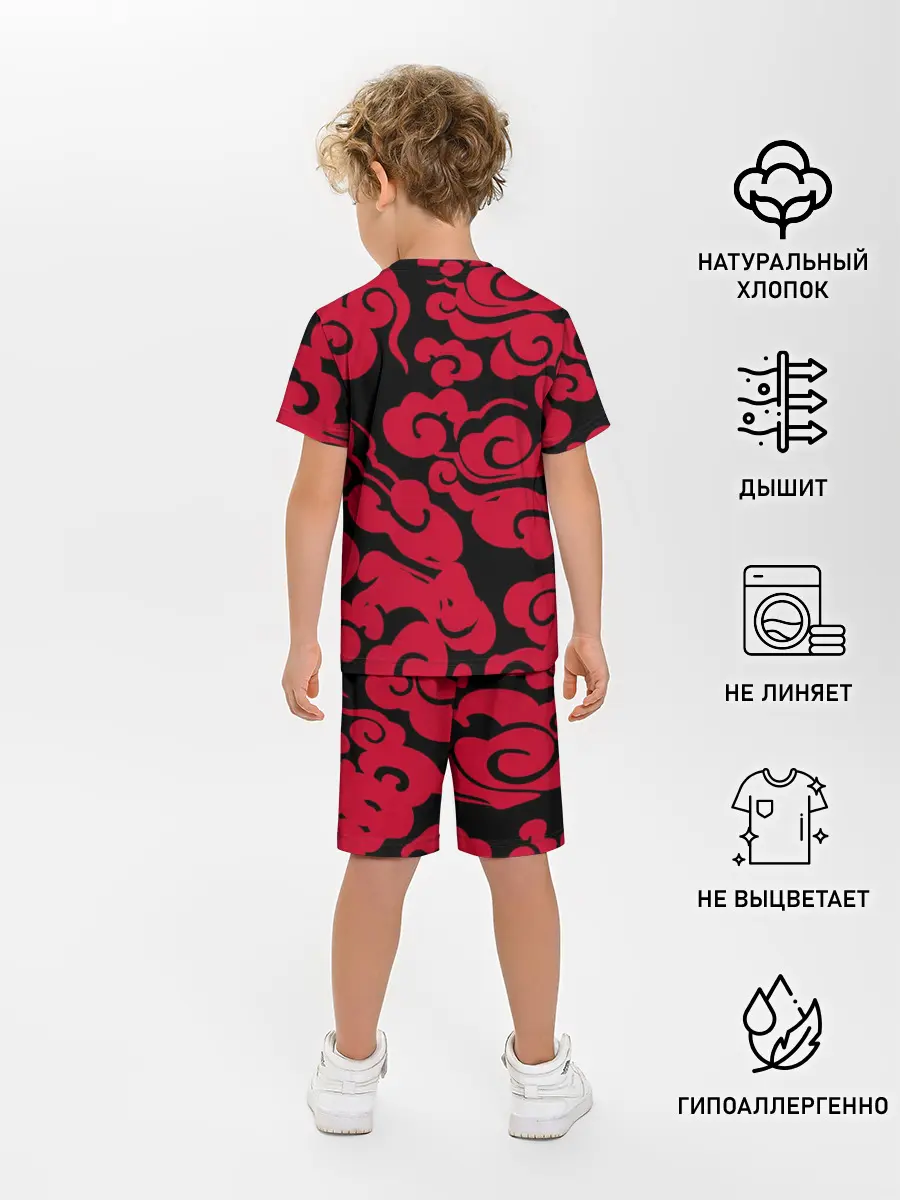 Детская пижама с шортами / Красное облако
