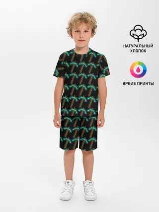Детская пижама с шортами / Майнкрафт кирка