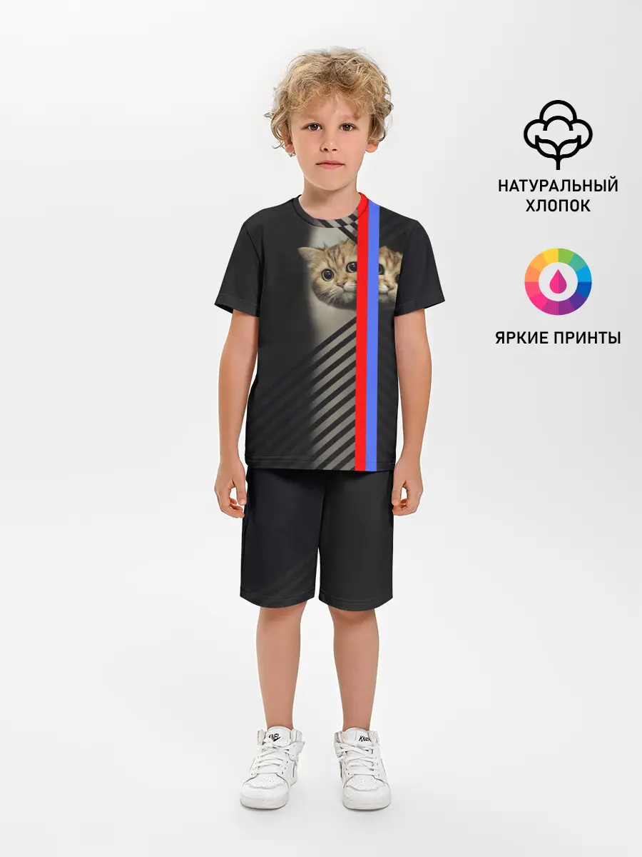 Детская пижама с шортами / Кот