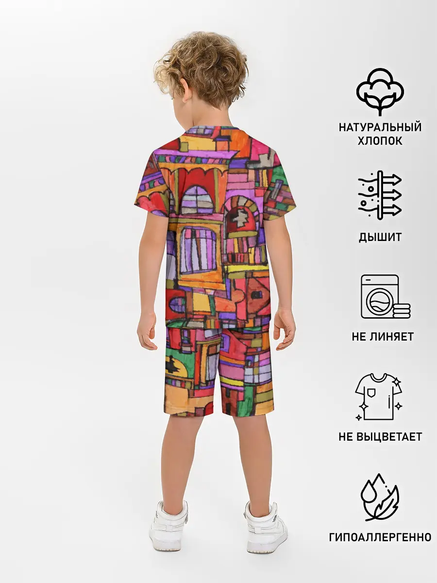 Детская пижама с шортами / Скетч большого города