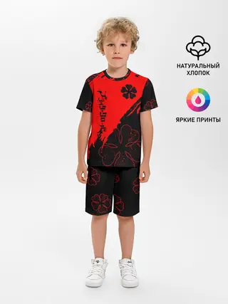 Детская пижама с шортами / Чёрный клевер: Black clover.