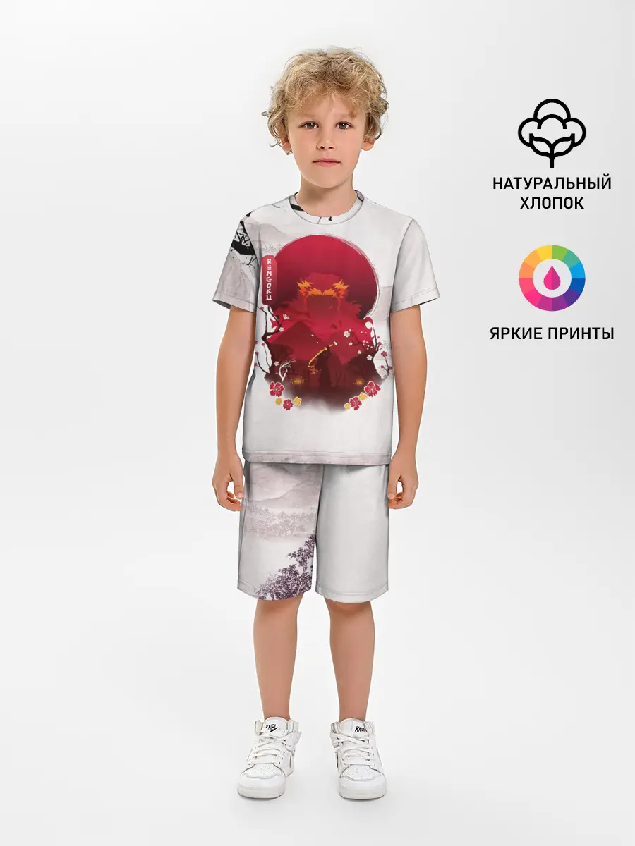 Детская пижама с шортами / Кенджиро Ренгоку Kimetsu no Yaiba