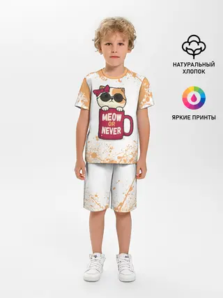 Детская пижама с шортами / МИЛЫЙ КОТЕНОК | CUTE KITTEN