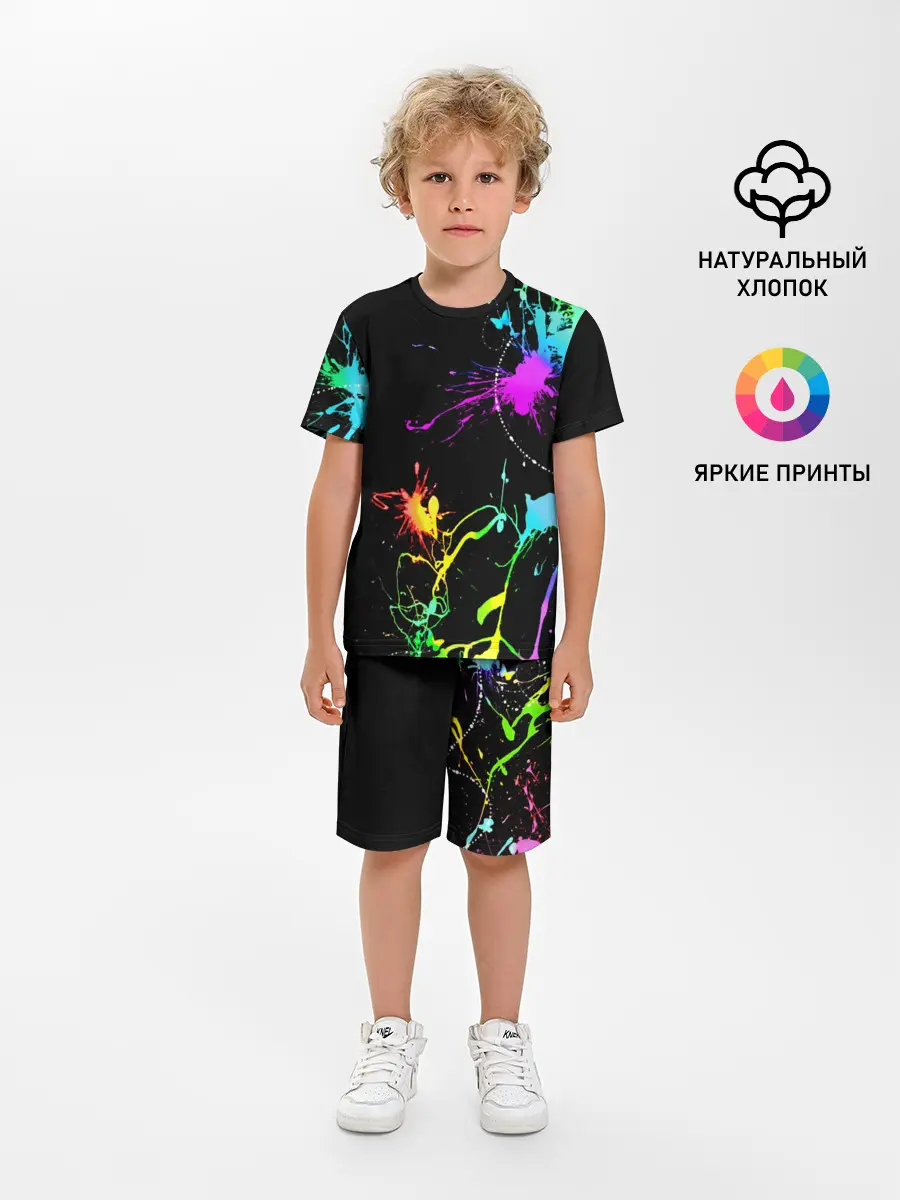 Детская пижама с шортами / НЕОНОВЫЕ КРАСКИ