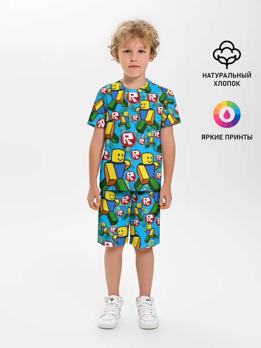 Детская пижама с шортами / ROBLOX / РОБЛОКС / NOOB / НУБ