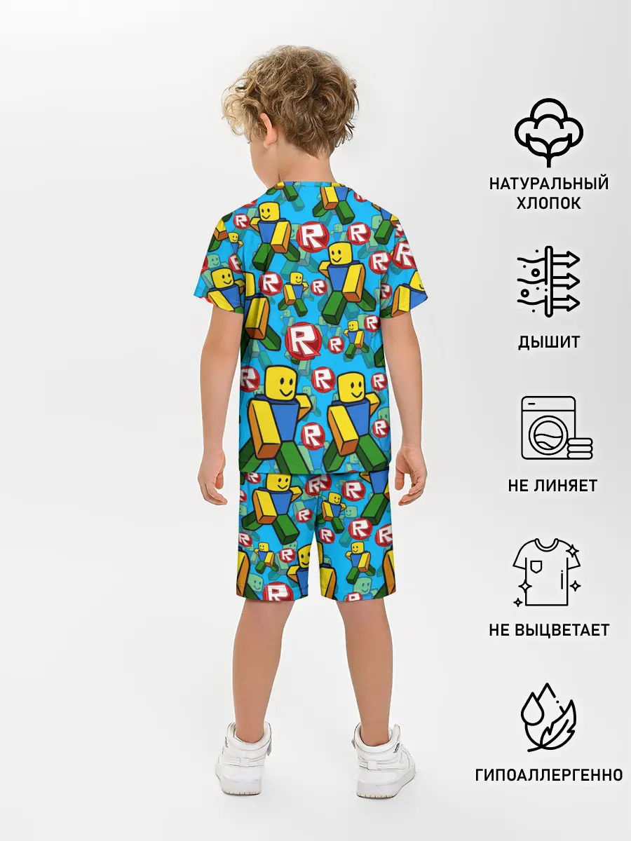 Детская пижама с шортами / ROBLOX / РОБЛОКС / NOOB / НУБ