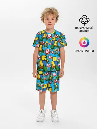 Детская пижама с шортами / ROBLOX / РОБЛОКС / NOOB / НУБ