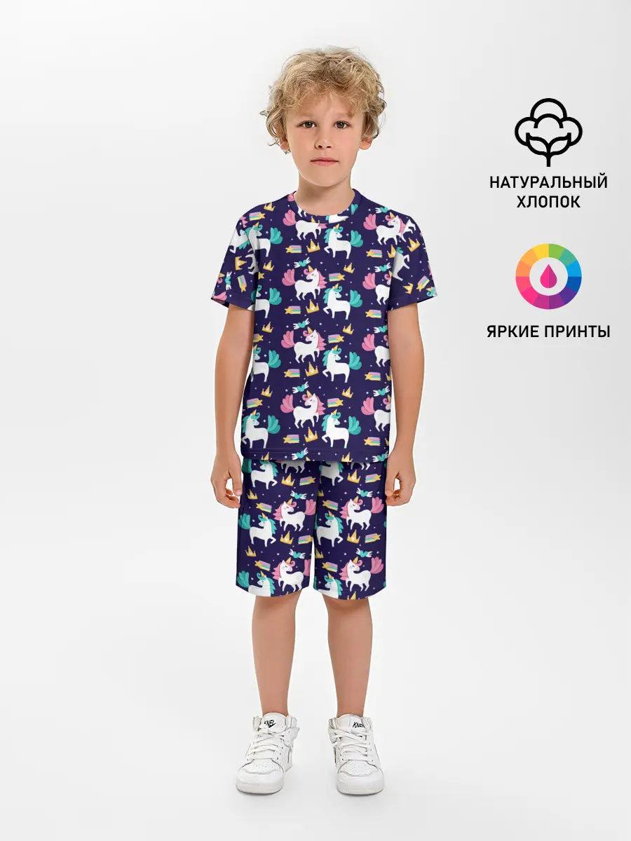 Детская пижама с шортами / Unicorn pattern