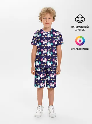 Детская пижама с шортами / Unicorn pattern