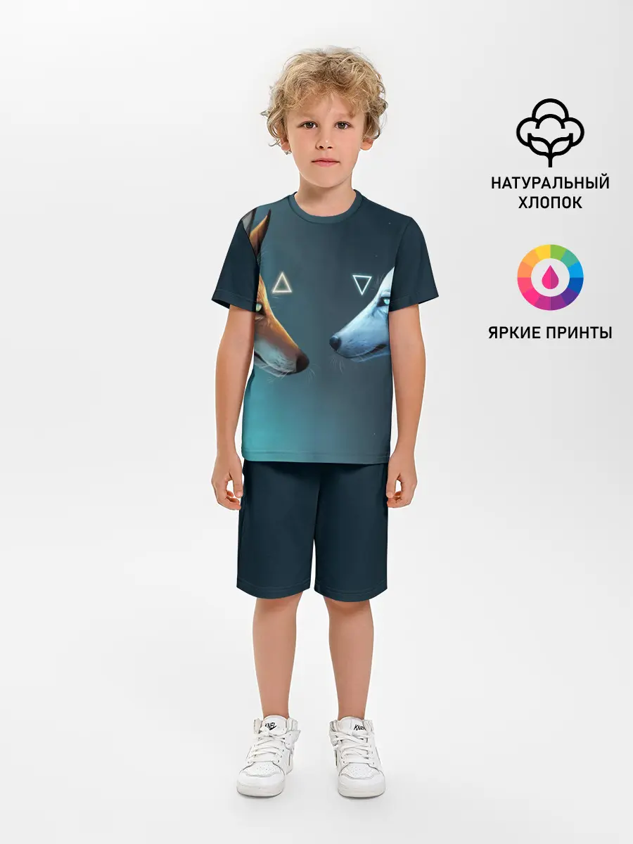 Детская пижама с шортами / ЛИСА И ВОЛК