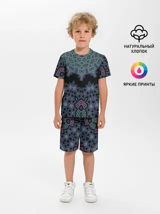 Детская пижама с шортами / Перламутровый узор восточный