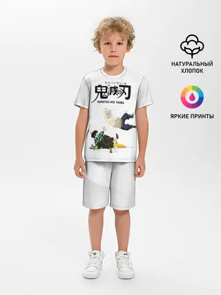 Детская пижама с шортами / Драка Иноске Танджиро и Зеницу