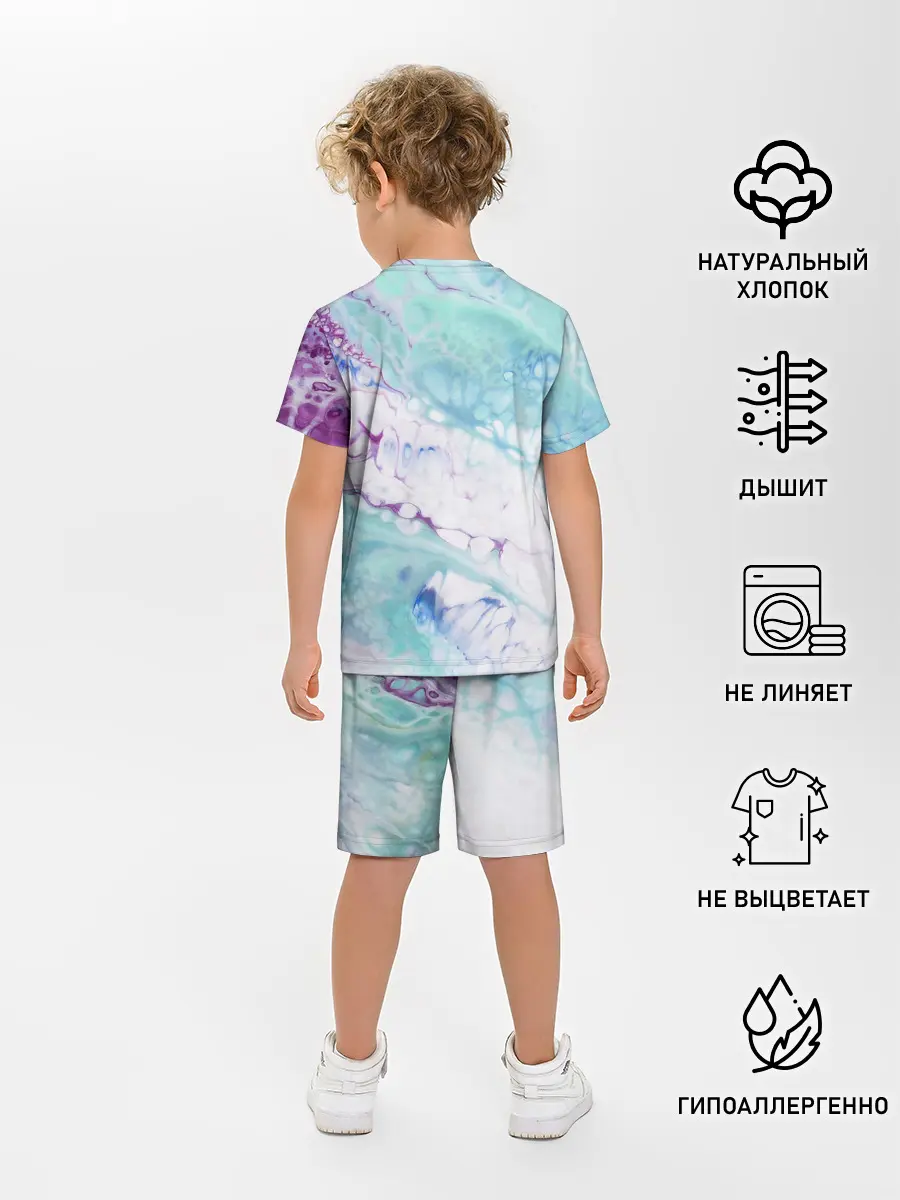 Детская пижама с шортами / Цветная морская пена