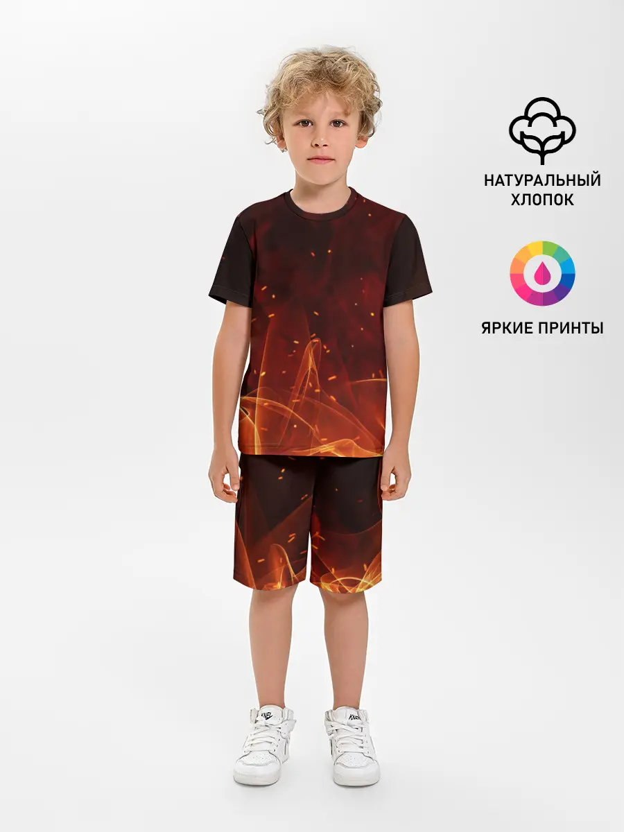 Детская пижама с шортами / ПЛАМЯ 3D