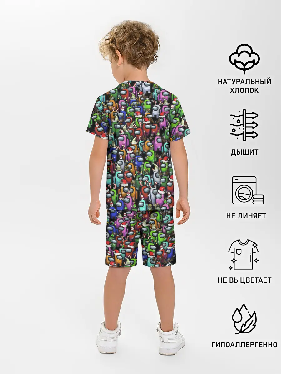 Детская пижама с шортами / Among Us. С Новым Годом!