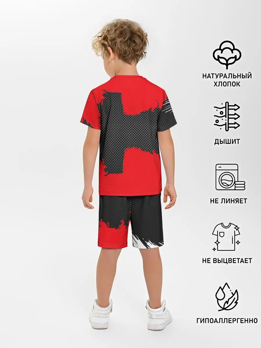 Детская пижама с шортами / BARCELONA SPORT RED