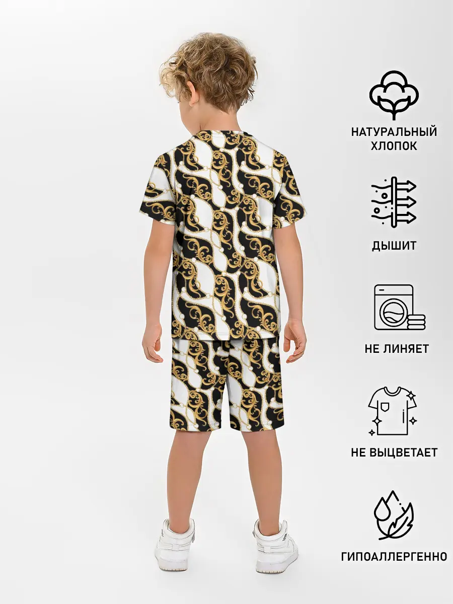 Детская пижама с шортами / Волновая вьюга