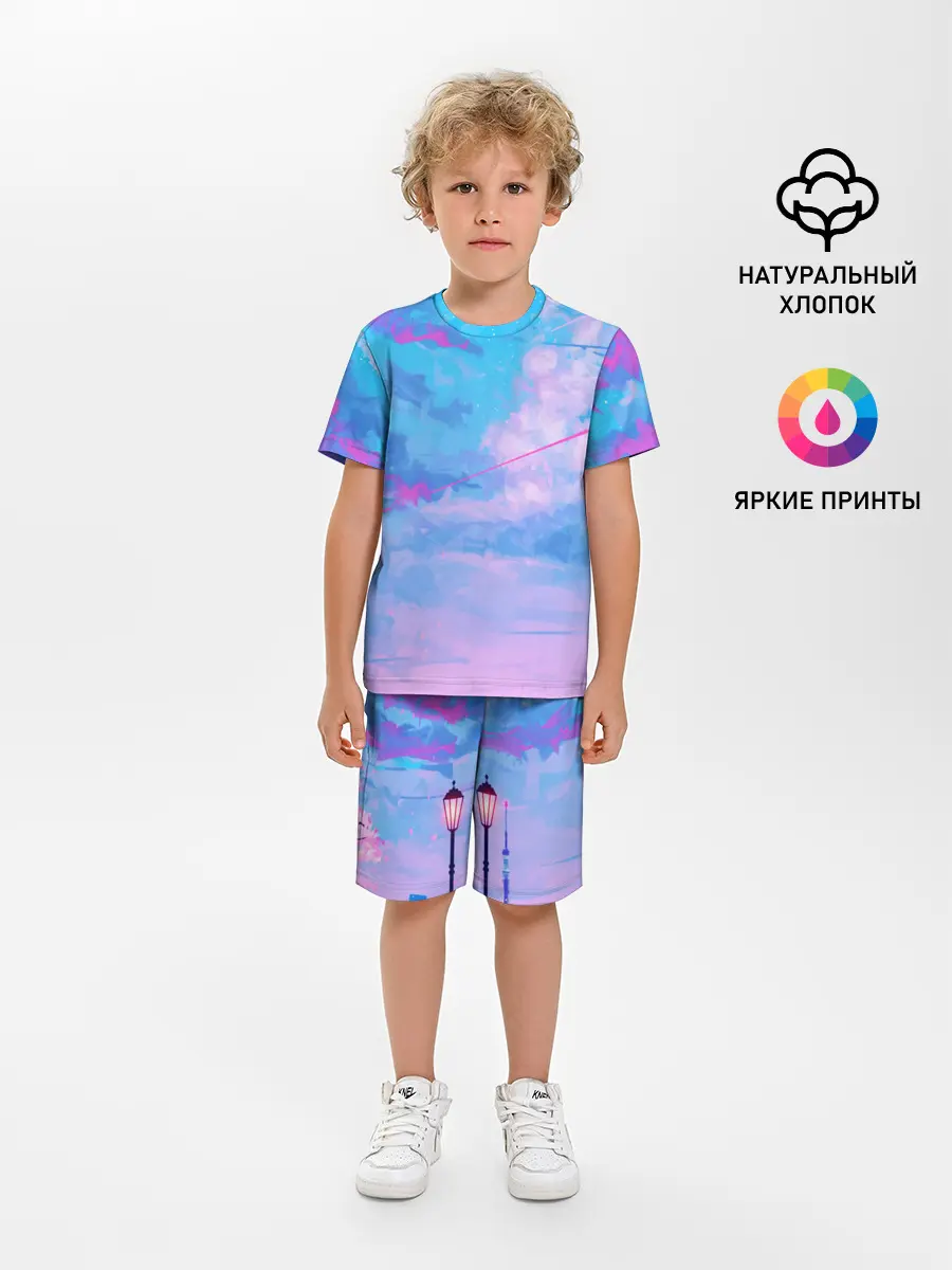 Детская пижама с шортами / РОЗОВЫЕ ОБЛАКА