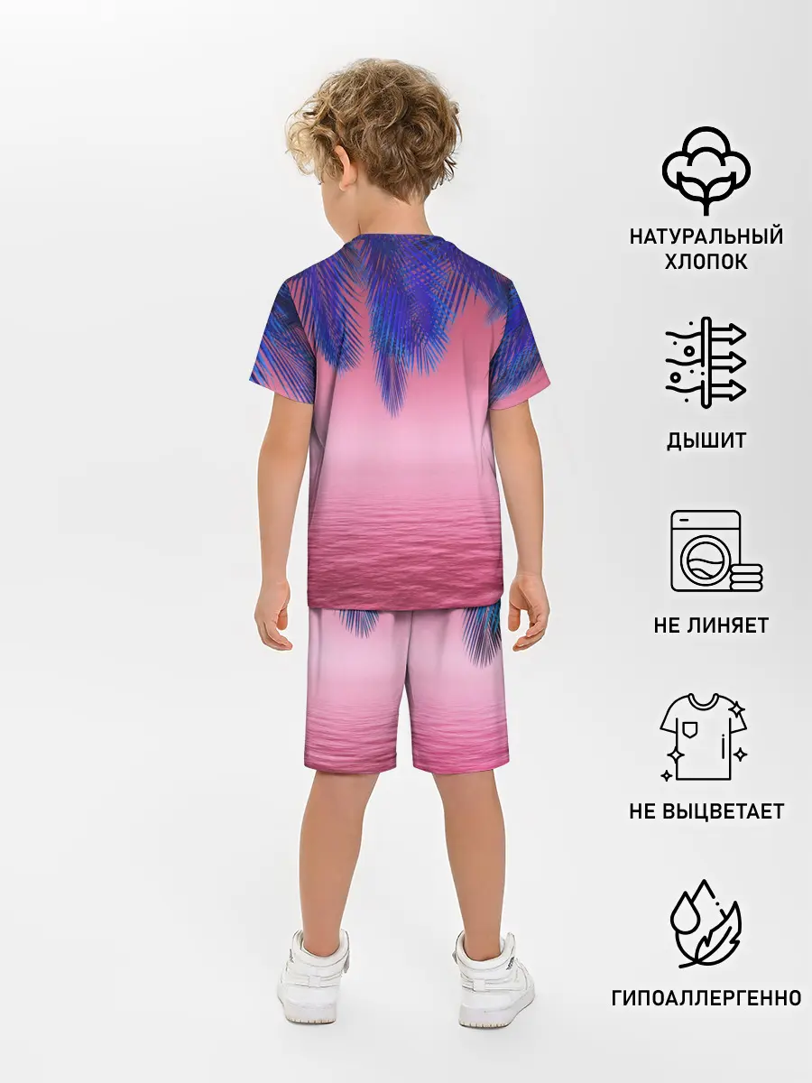Детская пижама с шортами / Неоновые Тропики