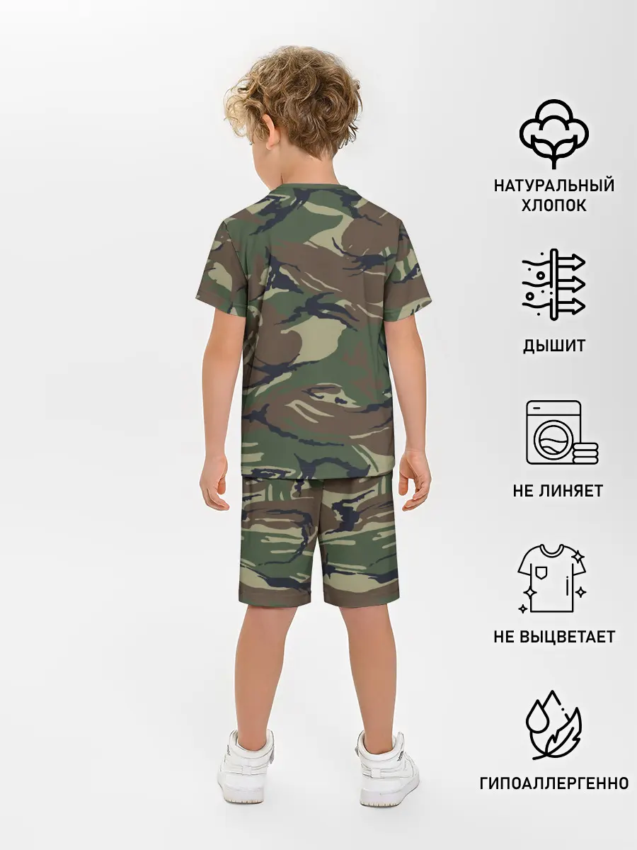 Детская пижама с шортами / Автомобильные войска камуфляж