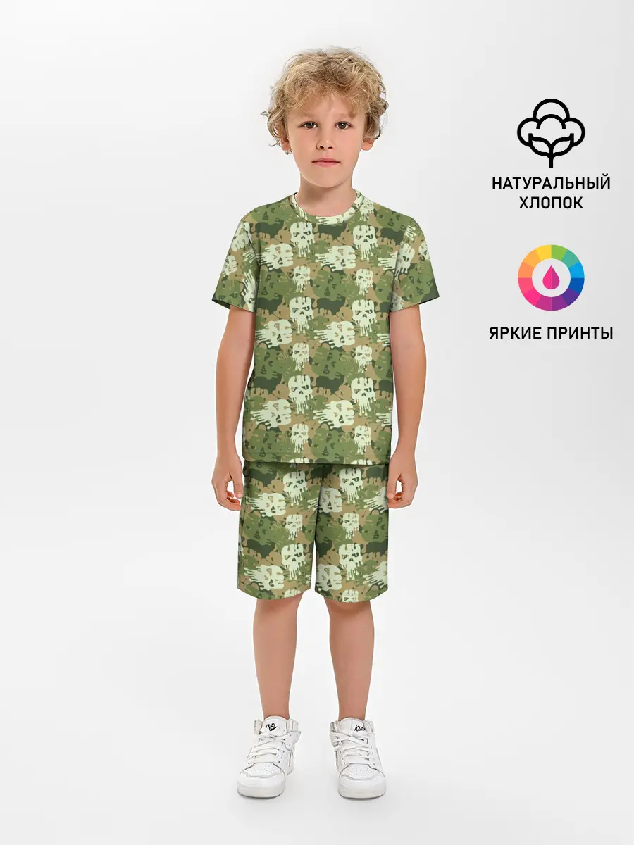 Детская пижама с шортами / Силуэты Черепов