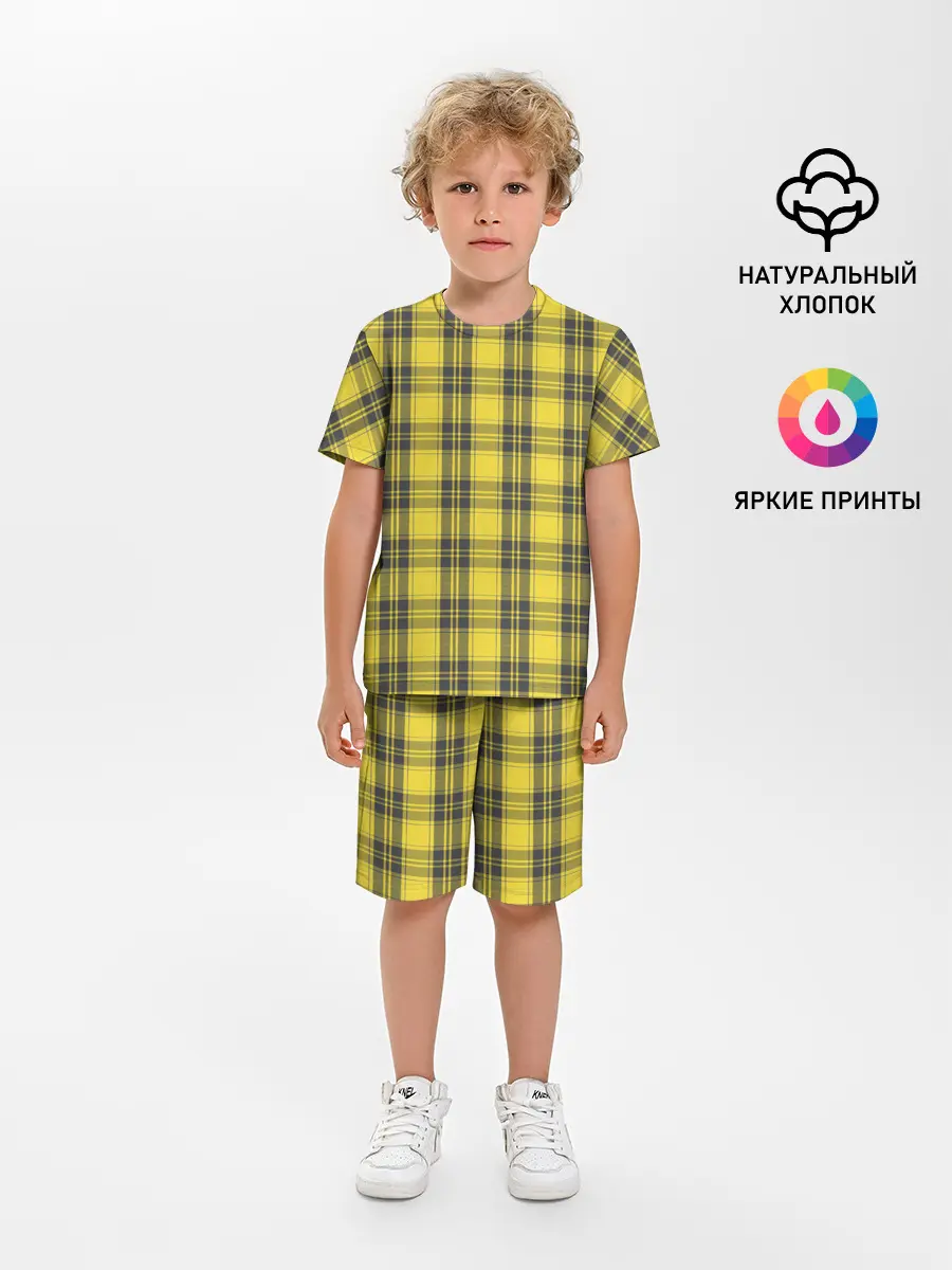Детская пижама с шортами / Клеточный узор