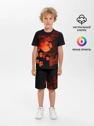 Детская пижама с шортами / Красная луна на Хэллоуин