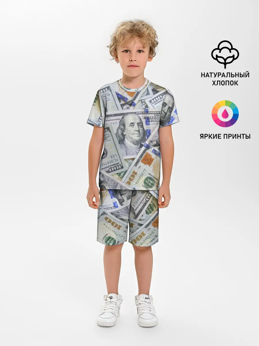 Детская пижама с шортами / Доллары