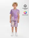 Детская пижама с шортами / Сиреневые разводы краски